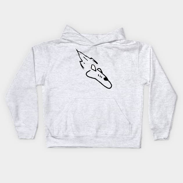 Flying Rocket Ship Doodle Art Kids Hoodie by VANDERVISUALS